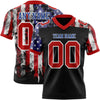 Custom Black Red Royal-White 3D Pattern American Flag Authentic Football Jersey