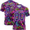 Custom Graffiti Pattern Purple-White 3D Pattern Splash Authentic Football Jersey