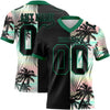 Custom Black Kelly Green 3D Pattern Tropical Hawaii Palm Leaves Authentic Football Jersey