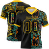 Custom Black Yellow 3D Pattern Bowling Authentic Football Jersey