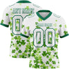 Custom White Kelly Green 3D Pattern St. Patrick's Day Authentic Football Jersey