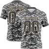 Custom Camo Steel Gray-Cream 3D Pattern Salute To Service Authentic Football Jersey