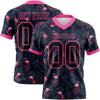 Custom Black Pink 3D Pattern Flamingo Authentic Football Jersey