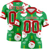 Custom Green Red-White 3D Pattern Christmas Authentic Football Jersey