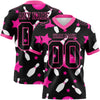 Custom Black Pink 3D Pattern Bowling Authentic Football Jersey