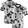 Custom Tie Dye White-Black 3D Pattern Authentic Football Jersey