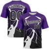 Custom Purple Black-White 3D Pattern Design Arrow Archery Bow Target Performance T-Shirt