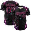 Custom Blue Black-Pink 3D Pattern Design Outer Space Light Swords Authentic Baseball Jersey