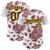 Custom White Black Crimson-Gold 3D Polynesian Style Palm Trees Islander Authentic Baseball Jersey