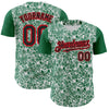Custom White Black Kelly Green-Fire Red 3D Polynesian Style Islander Authentic Baseball Jersey