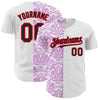 Custom White Black Purple-Fire Red 3D Polynesian Style Islander Authentic Baseball Jersey