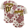 Custom Cream Black Crimson-Gold 3D Polynesian Style Palm Trees Islander Authentic Baseball Jersey