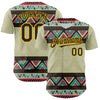 Custom Green Black-Gold 3D Polynesian Style Islander Authentic Baseball Jersey