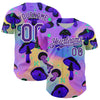 Custom Purple White 3D Pattern Design Trippy Psychedelic Magic Mushrooms Authentic Baseball Jersey