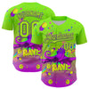 Custom Green Neon Green-Purple 3D Pattern Design Trippy Psychedelic Octopus Authentic Baseball Jersey