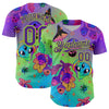 Custom Purple Neon Green 3D Pattern Design Trippy Magic Mushrooms Alien Authentic Baseball Jersey