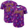 Custom Purple Gold 3D Pattern Design Mardi Gras Shrove Tuesday Authentic Baseball Jersey