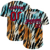 Custom Black Red-Royal 3D Pattern Design Burner Costumes Zebra Print Authentic Baseball Jersey