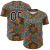 Custom Gold Black-White 3D Pattern Design Burner Costumes Trippy Authentic Baseball Jersey