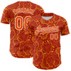 Custom Red Orange Gold-White 3D Pattern Design Burner Costumes Paisley Authentic Baseball Jersey