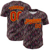 Custom Brown Red-Gold 3D Pattern Design Burner Costumes Paisley Bandana Authentic Baseball Jersey