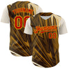 Custom Brown Red-Yellow 3D Pattern Design Burner Costumes Desert Authentic Baseball Jersey