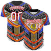Custom Black White-Fire Red 3D Pattern Design Burner Costumes Tribal Authentic Baseball Jersey