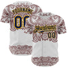 Custom White Navy Red-Yellow 3D Pattern Design Burner Costumes Paisley Bandana Authentic Baseball Jersey