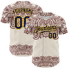Custom Cream Navy Red-Yellow 3D Pattern Design Burner Costumes Paisley Bandana Authentic Baseball Jersey