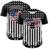 Custom Black USA Flag-White 3D Retro American Flag Authentic Baseball Jersey