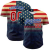 Custom Navy Red Royal-White 3D Gradient Retro American Flag Authentic Baseball Jersey