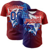 Custom Red Royal-White 3D Gradient American Flag America-Inspired Authentic Baseball Jersey