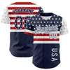 Custom Navy Star Red-White 3D American Flag Authentic Baseball Jersey