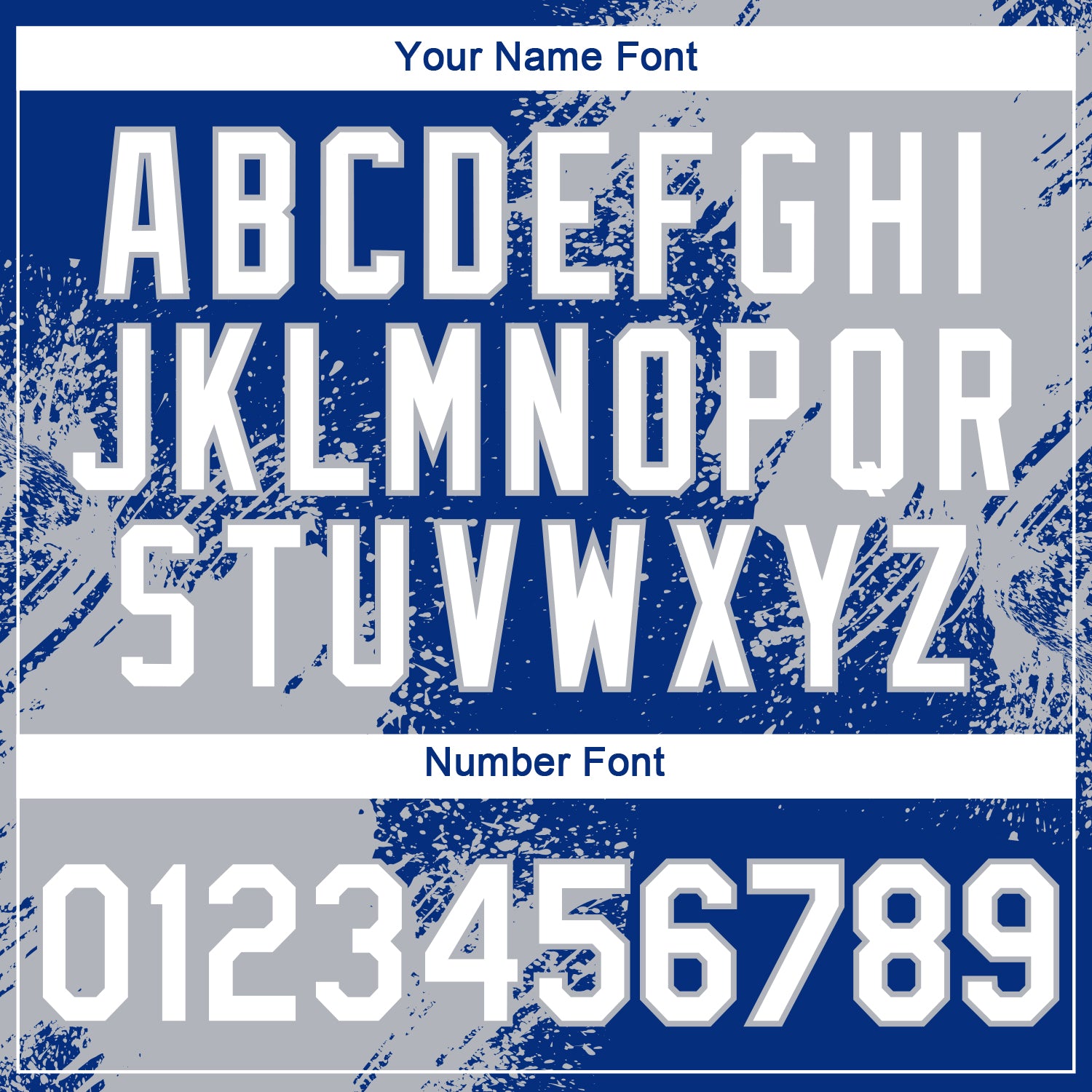 Custom Royal White-Gray 3D Pattern Design Abstract Brush Stroke Performance T-Shirt