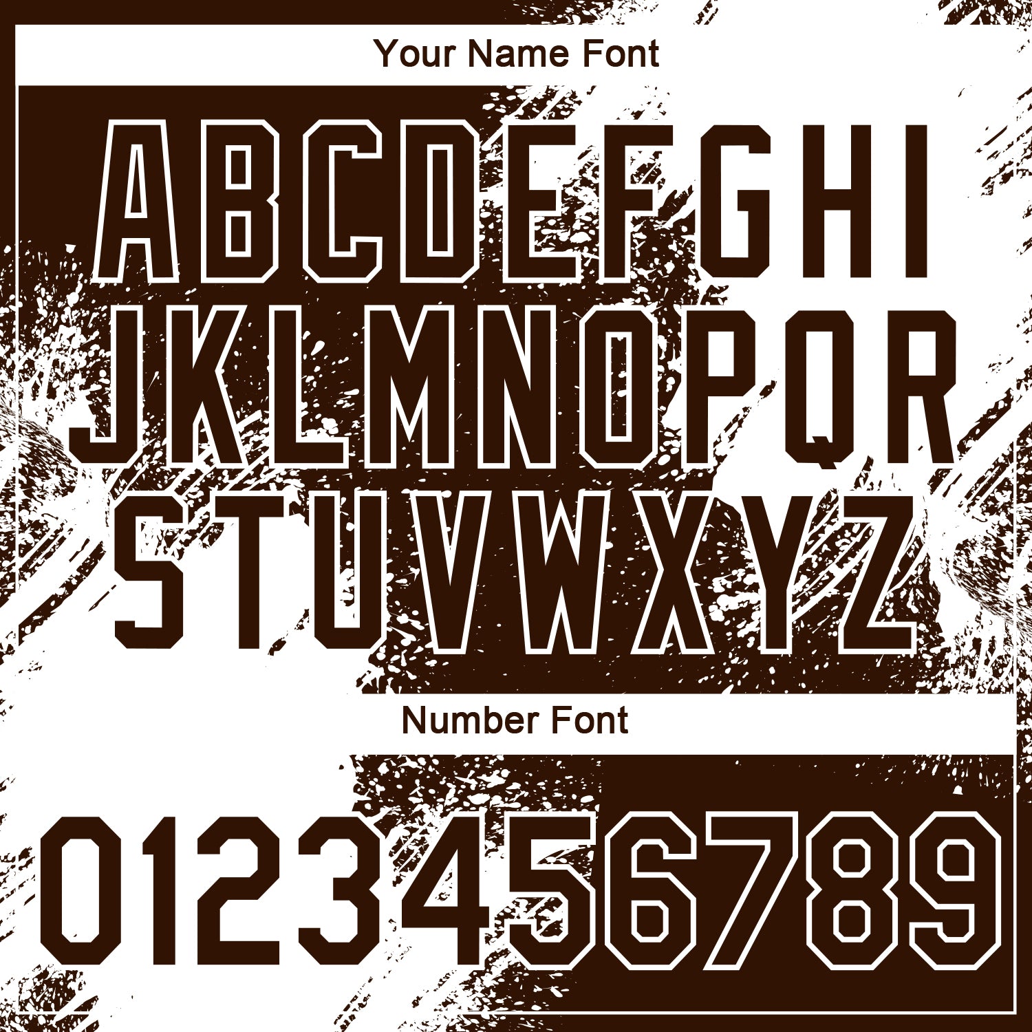 Custom Brown White 3D Pattern Design Abstract Brush Stroke Performance T-Shirt