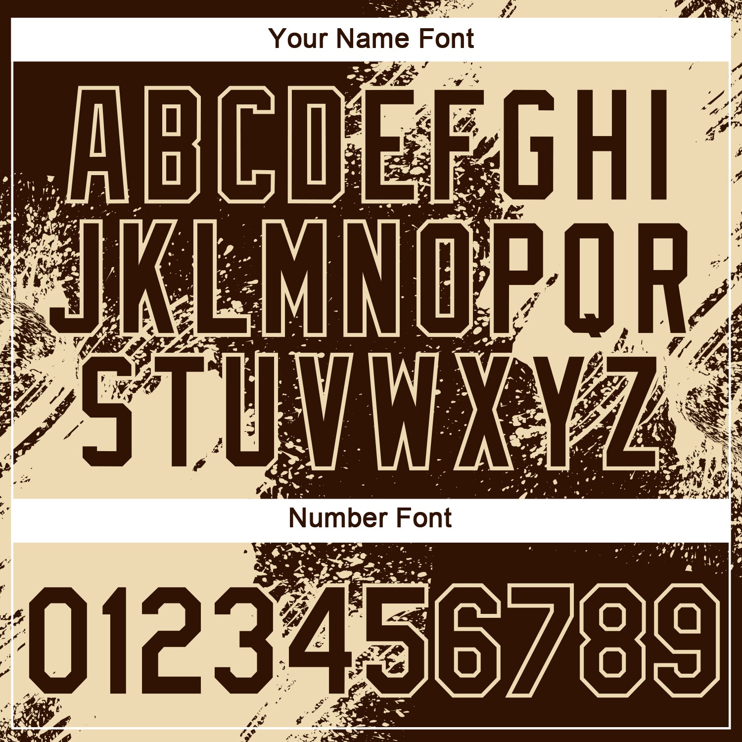 Custom Brown Cream 3D Pattern Design Abstract Brush Stroke Performance T-Shirt