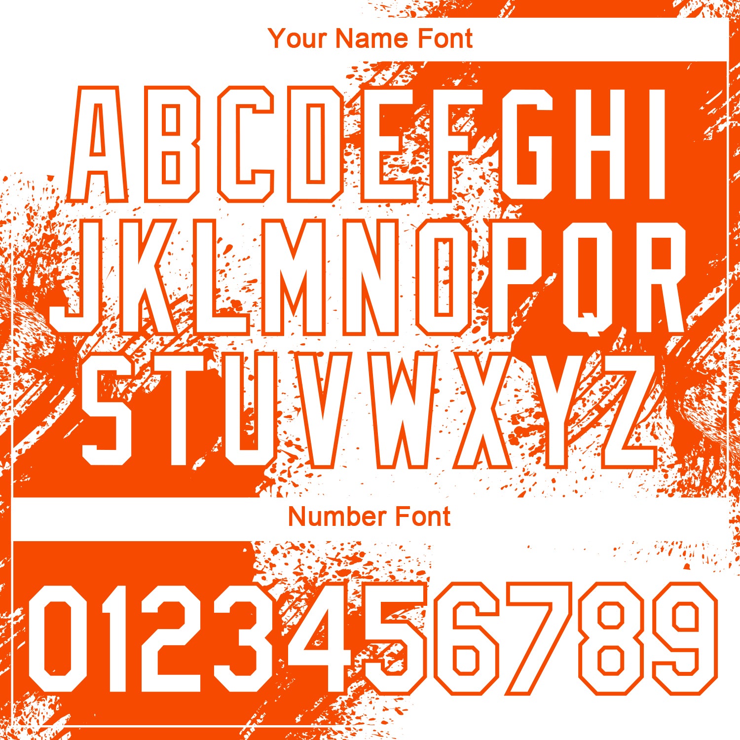 Custom White Orange 3D Pattern Design Abstract Brush Stroke Performance T-Shirt