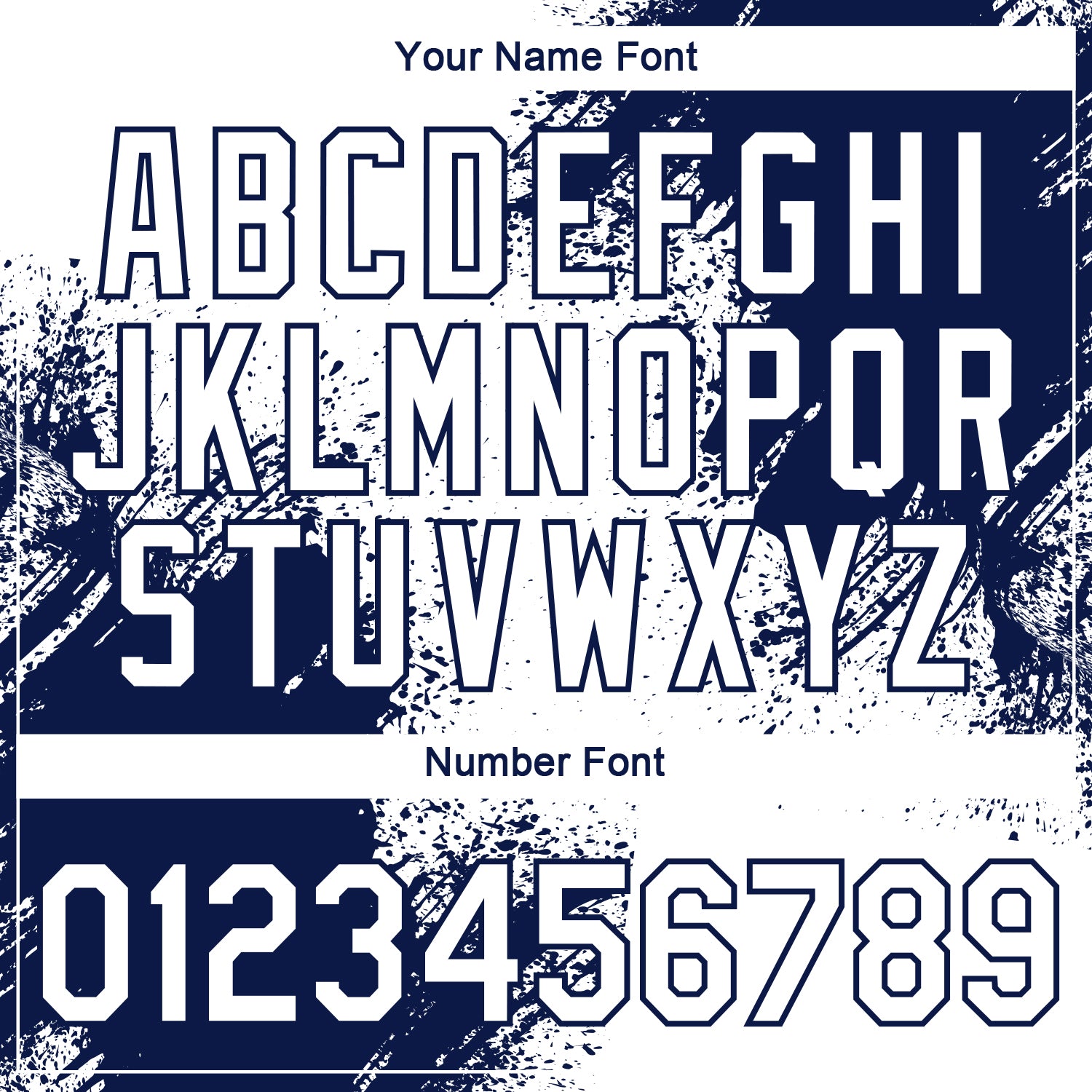 Custom White Navy 3D Pattern Design Abstract Brush Stroke Performance T-Shirt