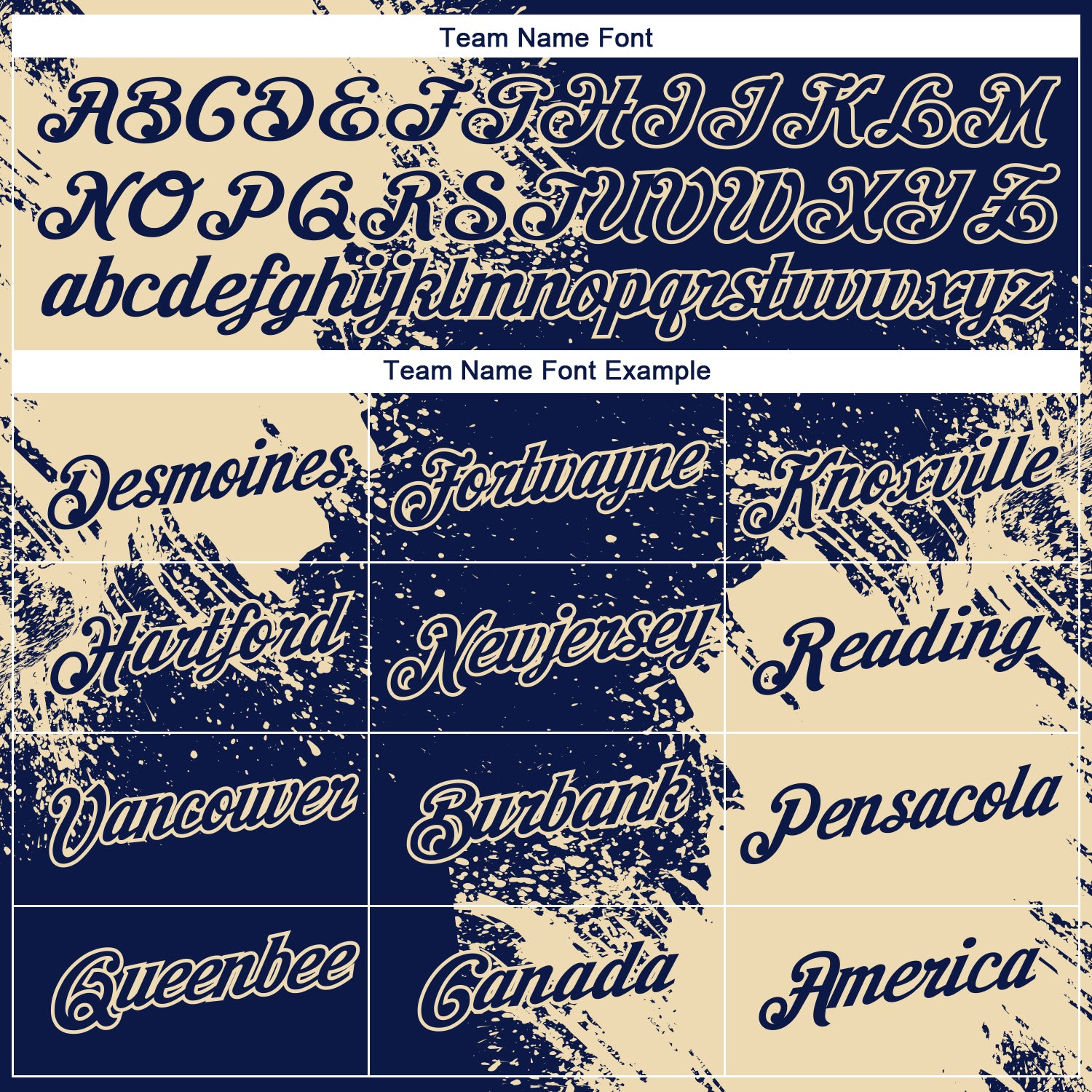 Custom Navy Cream 3D Pattern Design Abstract Brush Stroke Performance T-Shirt