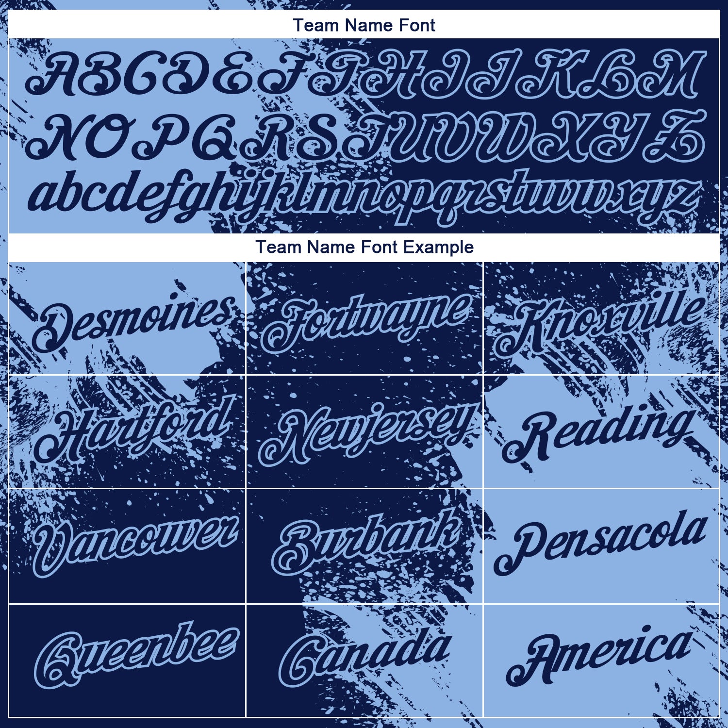 Custom Navy Light Blue 3D Pattern Design Abstract Brush Stroke Performance T-Shirt