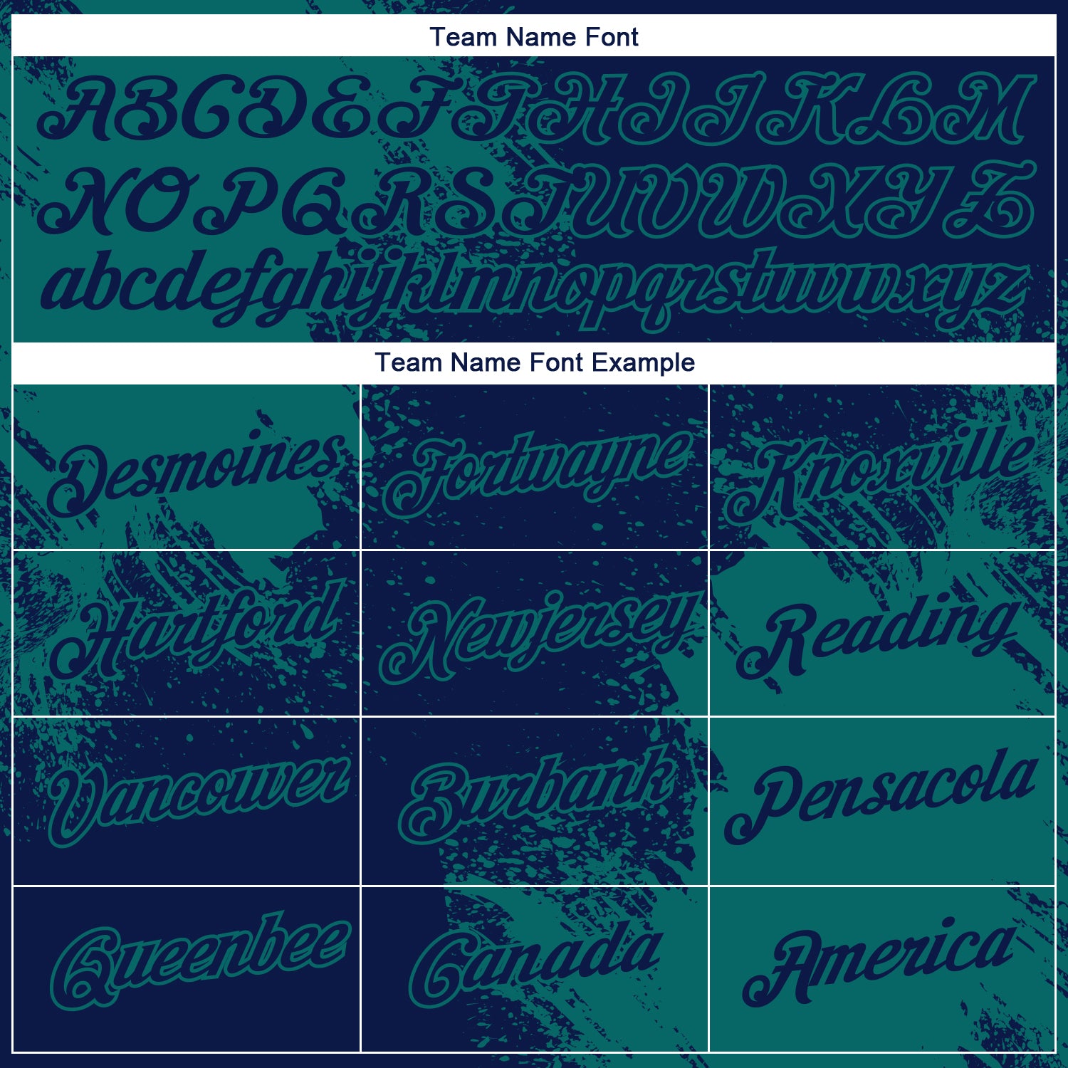 Custom Navy Teal 3D Pattern Design Abstract Brush Stroke Performance T-Shirt