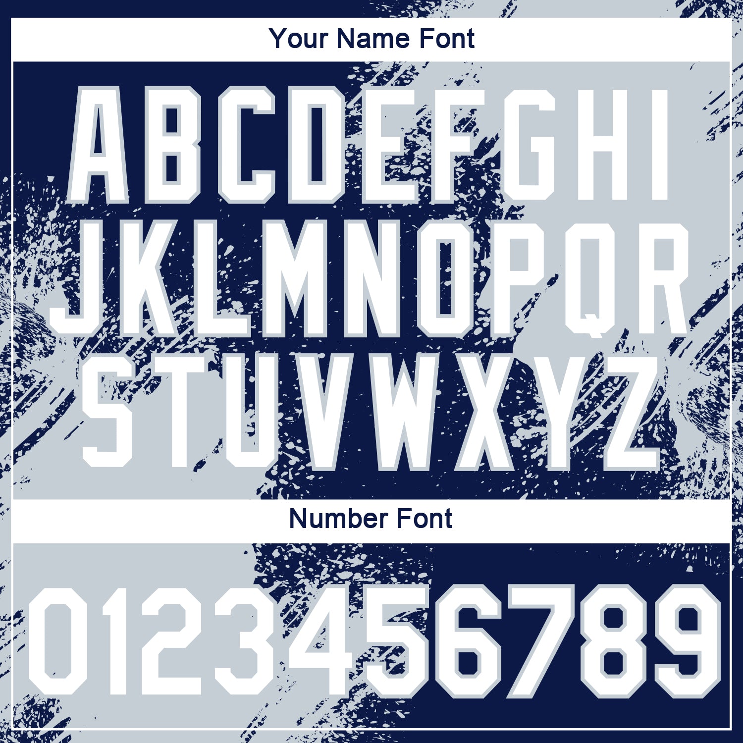 Custom Navy White-Silver 3D Pattern Design Abstract Brush Stroke Performance T-Shirt