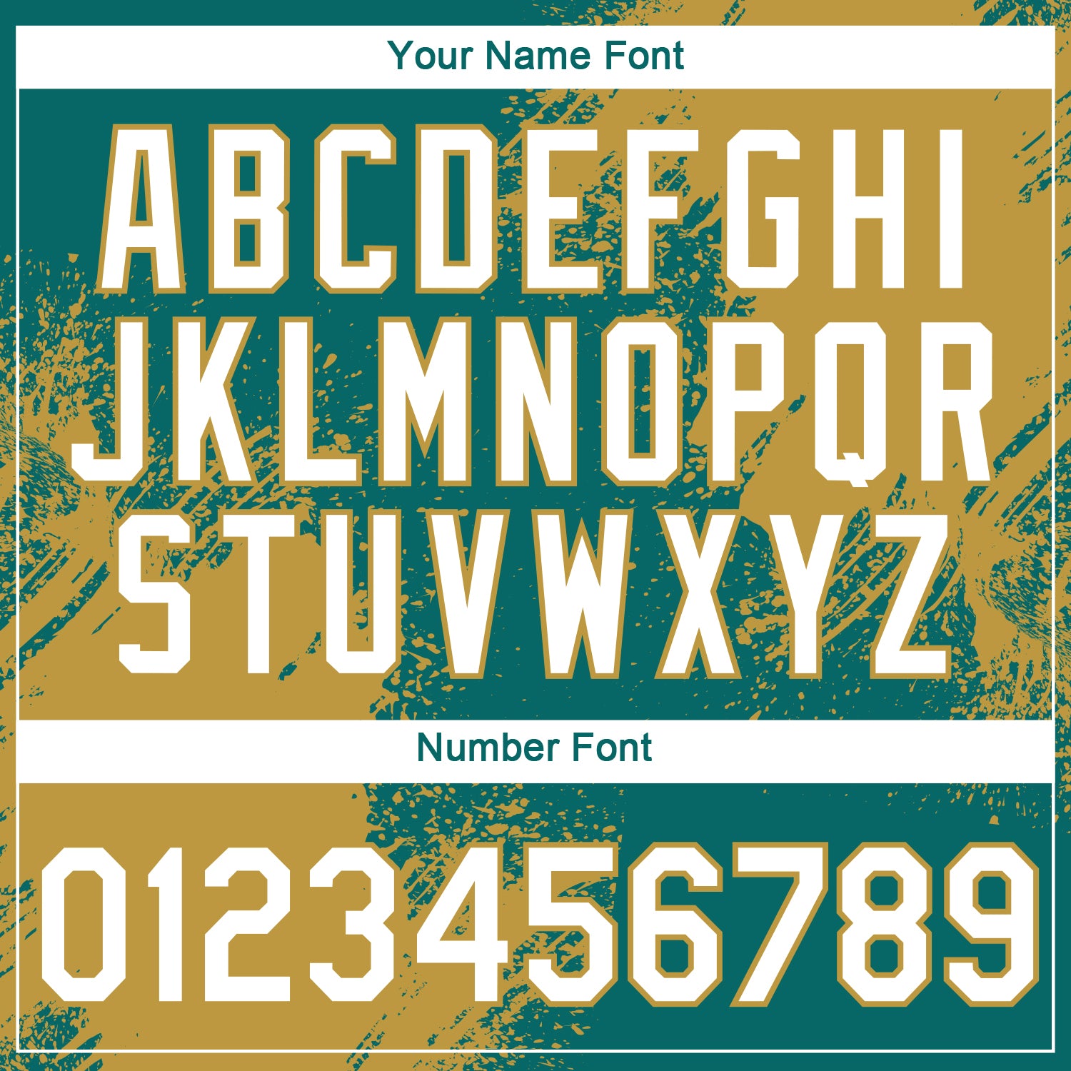 Custom Teal White-Old Gold 3D Pattern Design Abstract Brush Stroke Performance T-Shirt