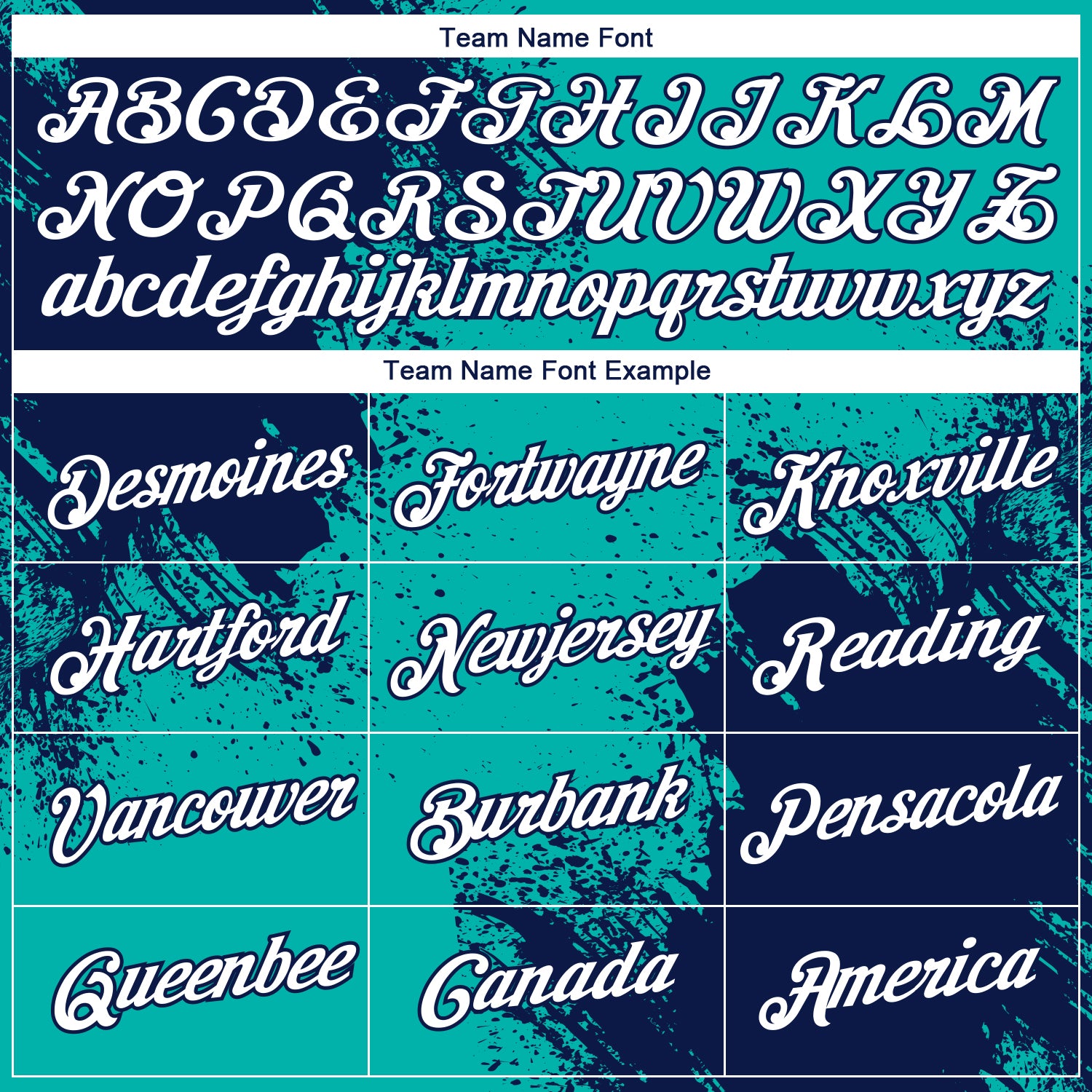 Custom Aqua White-Navy 3D Pattern Design Abstract Brush Stroke Performance T-Shirt