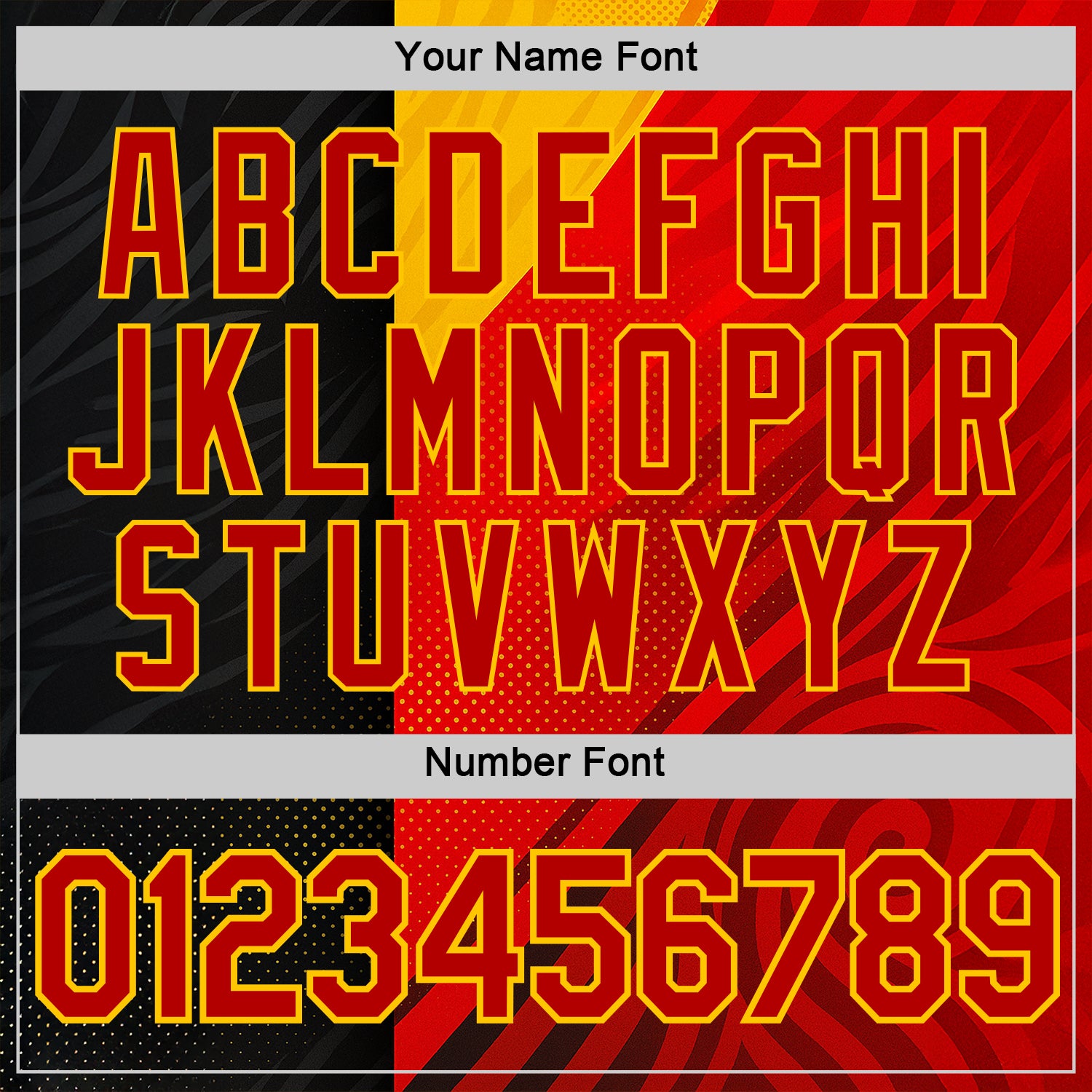 Custom Red Black-Yellow 3D Pattern Design Germany Sport Wear Performance T-Shirt