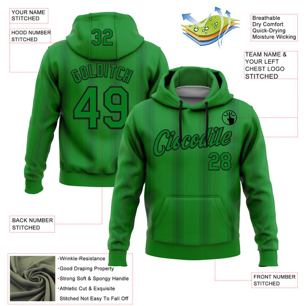 Custom Stitched Green Grass Green-Black 3D Pattern Design Geometric Shape Sports Pullover Sweatshirt Hoodie