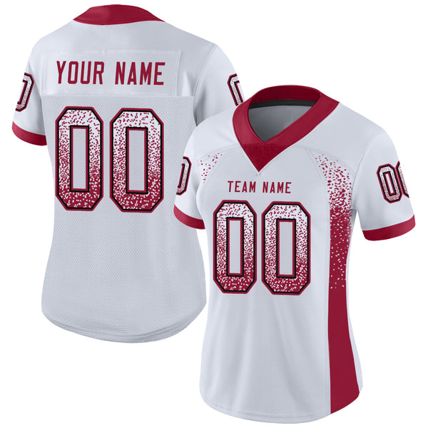 Custom White Cardinal-Black Drift Fashion Football Jersey