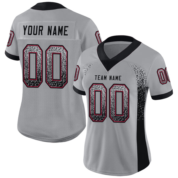 Custom Light Gray Black-Cardinal Drift Fashion Football Jersey