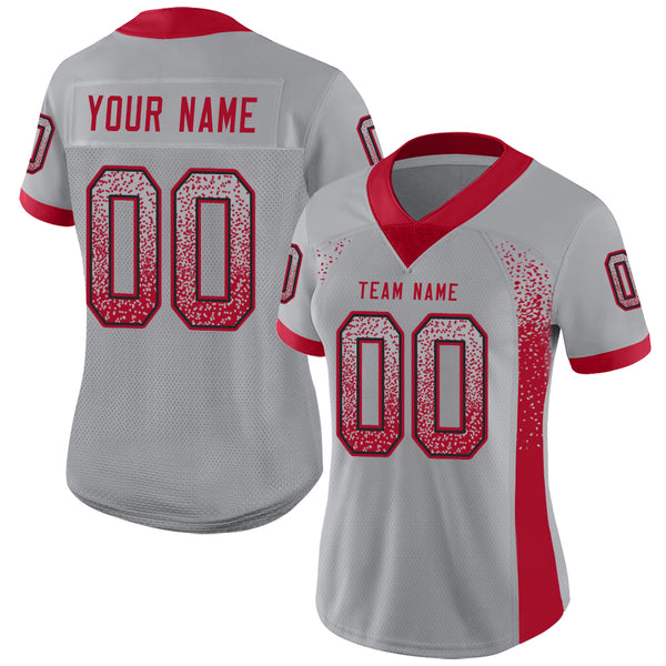 Custom Light Gray Red-Black Drift Fashion Football Jersey