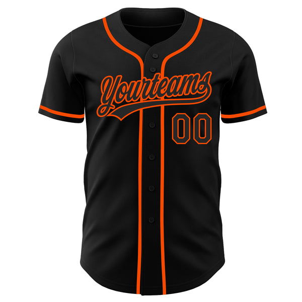 Custom Black-Orange Authentic Baseball Jersey